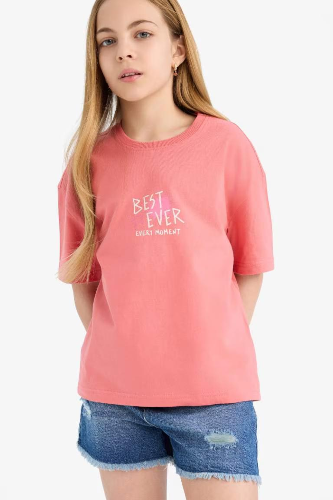 Resim Defacto Kız Çocuk Kısa Kol T-shirt E0387A8/BR133