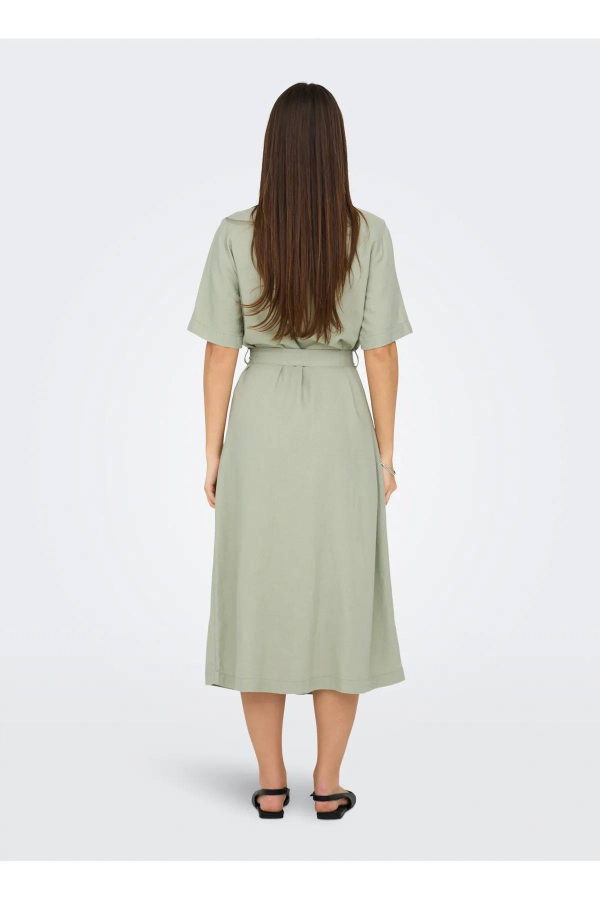 Resim Only Onlcaro SS Lınen Bl Belt Dress Cc Pnt Kadın Elbise 15338884