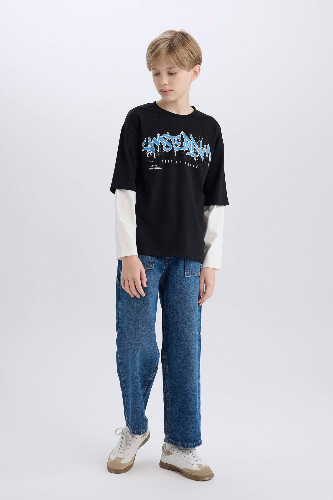 Resim Defacto Erkek Çocuk Sweat D7701A8/BK81