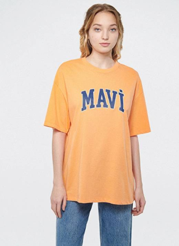 Resim Mavi Mavi Baskılı Kadın T-Shirt M1600843-71407