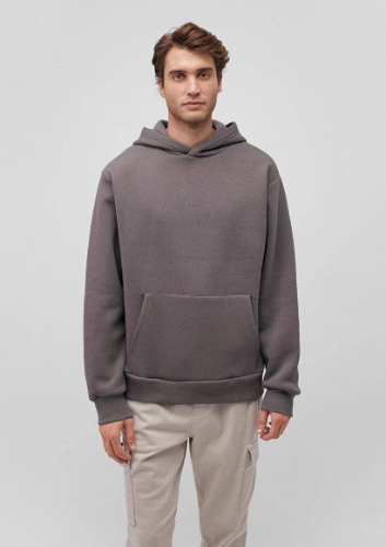 Resim Mavi Kapüşonlu  Loose Erkek Sweat M0S10275-70096