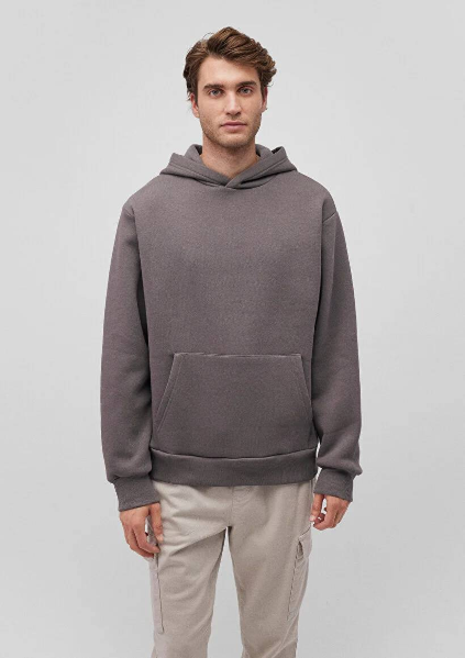 Resim Mavi Kapüşonlu  Loose Erkek Sweat M0S10275-70096