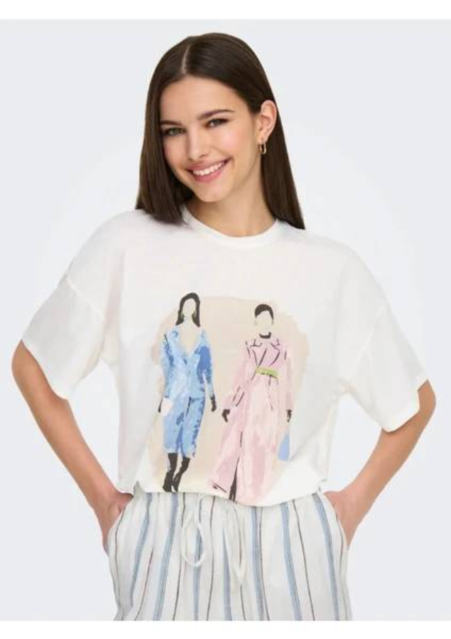 Resim Only Onlvıta Lıfe SS Summer Top Box Jrs Kadın T-shirt 15349876