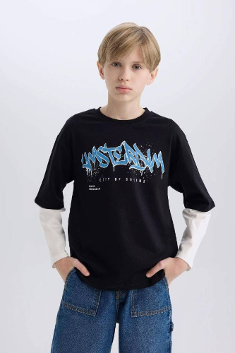 Resim Defacto Erkek Çocuk  Sweat Takım D8101A8/BK81