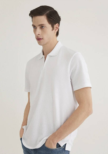 Resim Mavi Half Zıp Polo Erkek T-Shirt M0612525-620