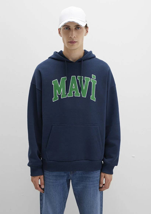 Resim Mavi Baskılı Erkek Sweat M067149-29743