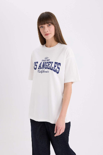 Resim Defacto Kadın Kısa Kol T-shirt E5055AXER105