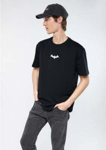Resim Mavi Batman Reflektör Baskılı Erkek T-Shirt M066878-900