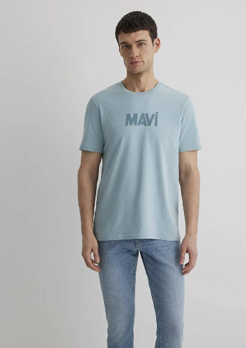 Resim Mavi Mavi Baskılı Erkek T-Shirt M066846-70838