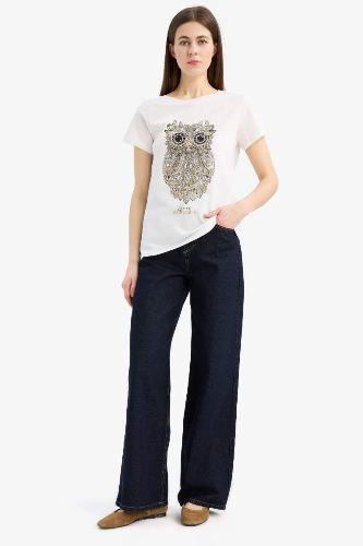 Resim Defacto Kadın Kısa Kol T-shirt E5064AX/ER105