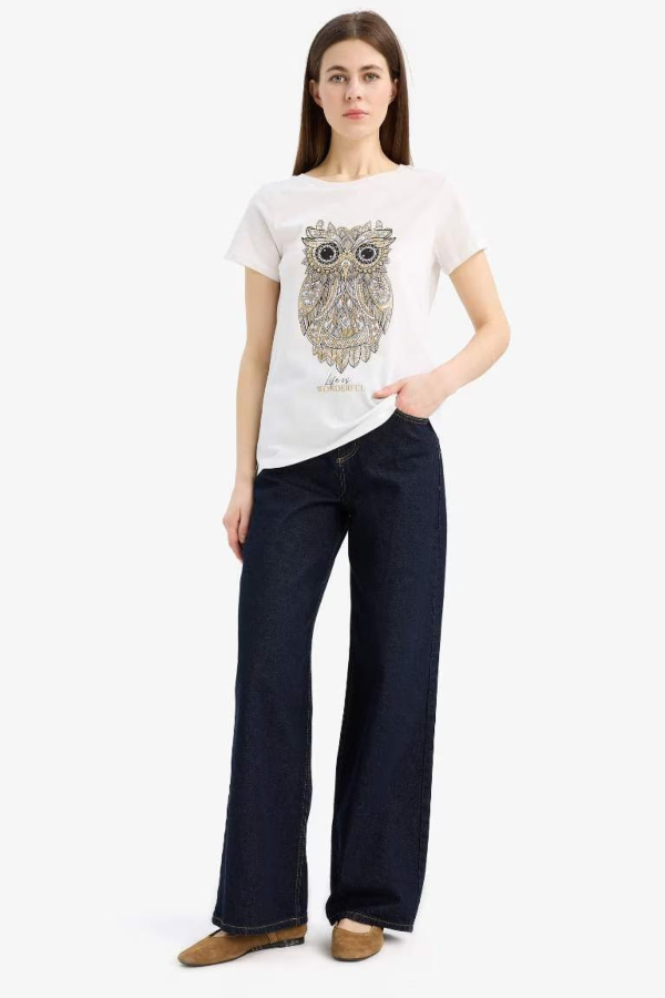 Resim Defacto Kadın Kısa Kol T-shirt E5064AX/ER105