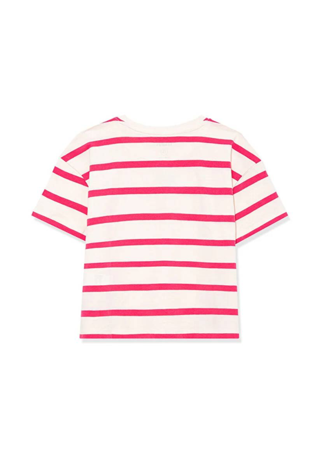 Resim Mavi Logo Baskılı Crop Kız Çocuk T-Shirt M7610182-71111